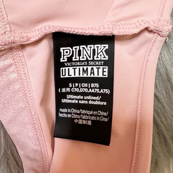 NEW PINK Victoria’s Secret Ultimate Gleam Racer Back Sports Bra Sz S - Picture 3 of 8